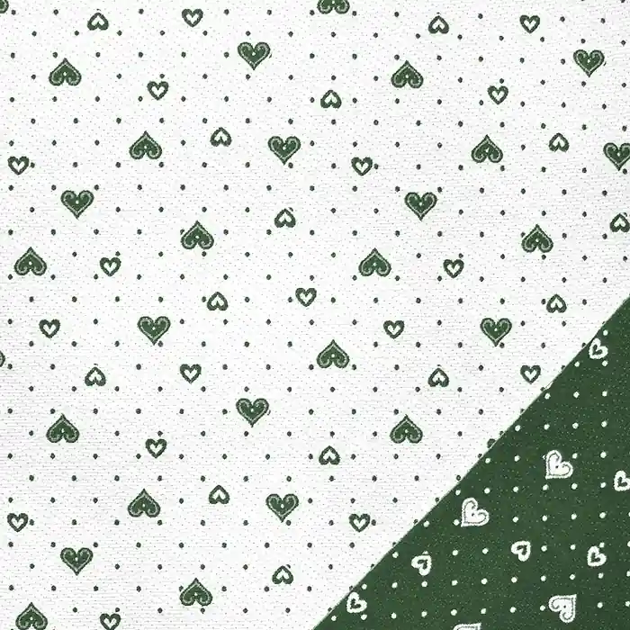 Dekojacquard, beidseitig, Herzen, 22811-37, grün Im Trend