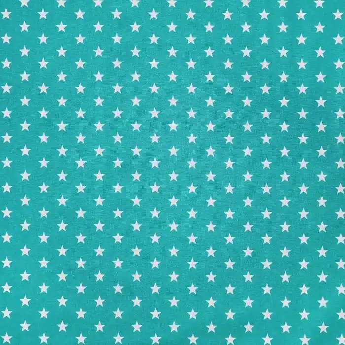 Finale Aktion Baumwolle, Popeline, Sterne, 17951-009, türkis