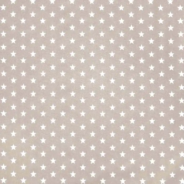 Hochwertig Baumwolle, Popeline, Sterne, 17951-022, beige