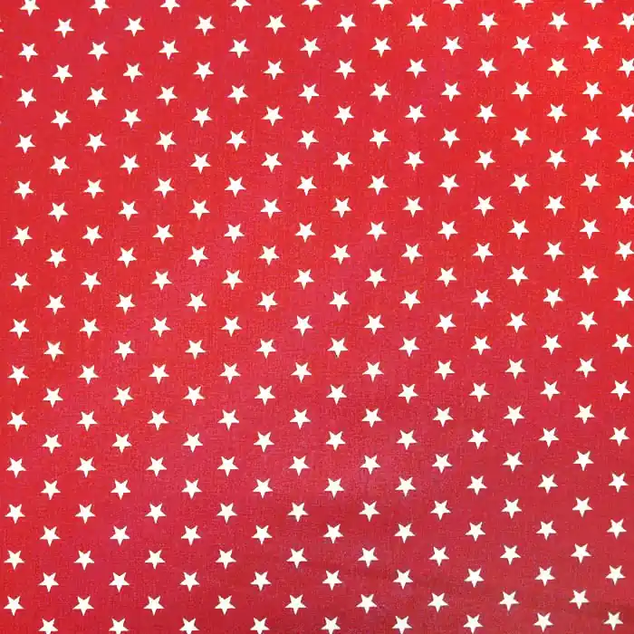 Baumwolle, Popeline, Sterne, 17951-004, rot Saisonangebot