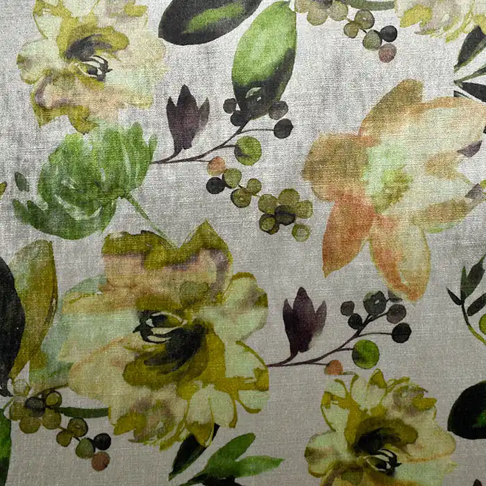 Kostenloser Rückversand Dekosamt, Vegas, floral, 25985-005, grau-grün