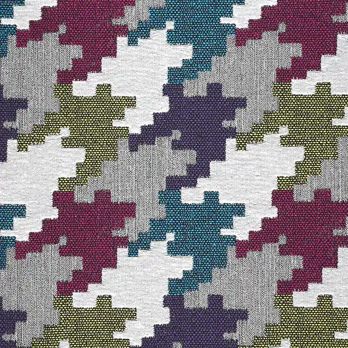 Schnäppchen Dekojacquard, geometrisch, 25913-3, grün-violett