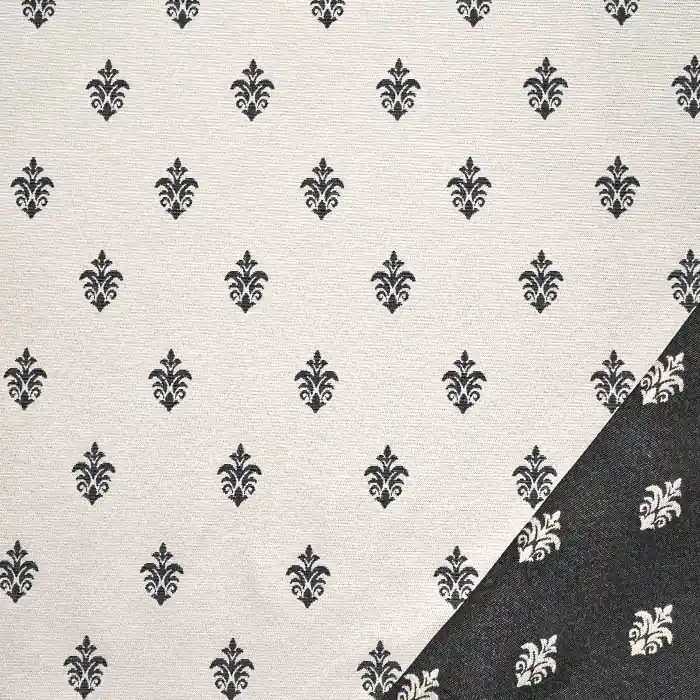 Garantierte Lieferung Dekojacquard, beidseitig, Ornament, 24284-92, schwarz