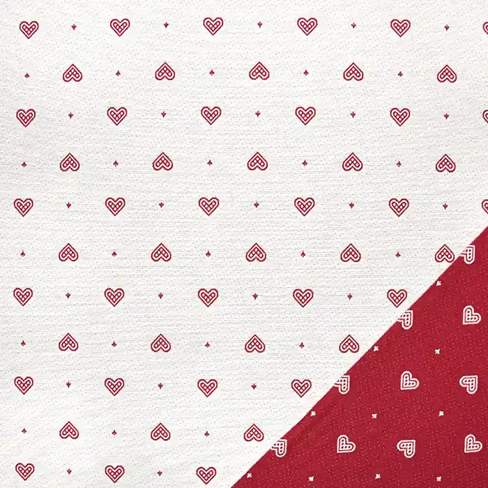 Jetzt Zugreifen Dekostoff, Jacquard, beidseitig, Herzen, 22810-29, rot