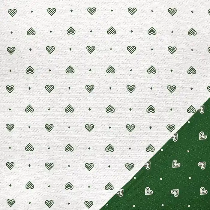 Billig Dekostoff, Jacquard, beidseitig, Herzen, 22810-37, grün