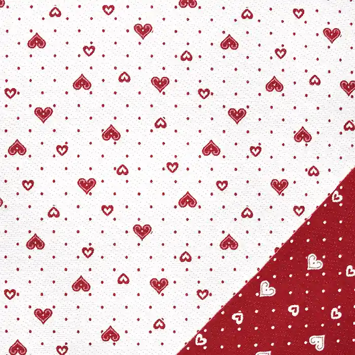 Dekostoff, Jacquard, Herzen, 22811-29, rot Markenware