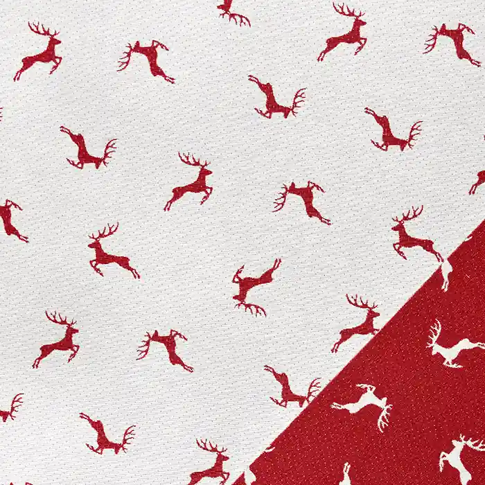 Dekostoff, Jacquard, beidseitig, Tiere, 22812-29, rot Saisonangebot