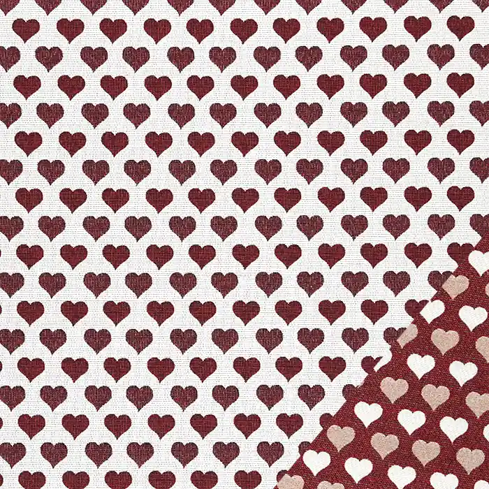 Dekostoff, Jacquard, beidseitig, Herzen, 22820-25, rot Limited Edition