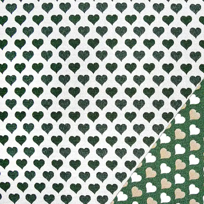 Preisreduziert Dekostoff, Jacquard, beidseitig, Herzen, 22820-35, grün