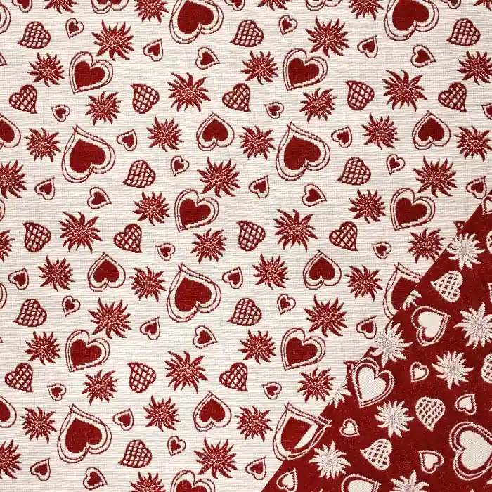 Dekojacquard, beidseitig, floral, 24492-112, rot Preiswert