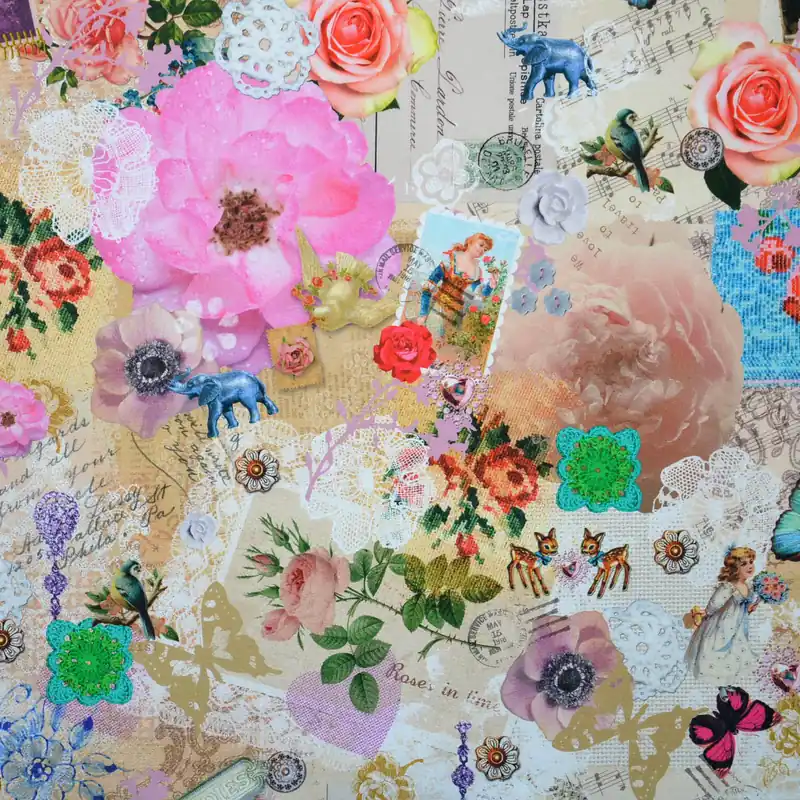 Markenware Dekostoff, Druck, Inkjet, romantisch, 14270-01