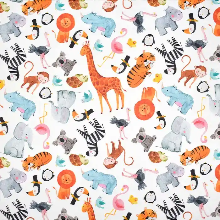 Neue Ware Baumwolle, Satin, digital, Tiere, 24103-122