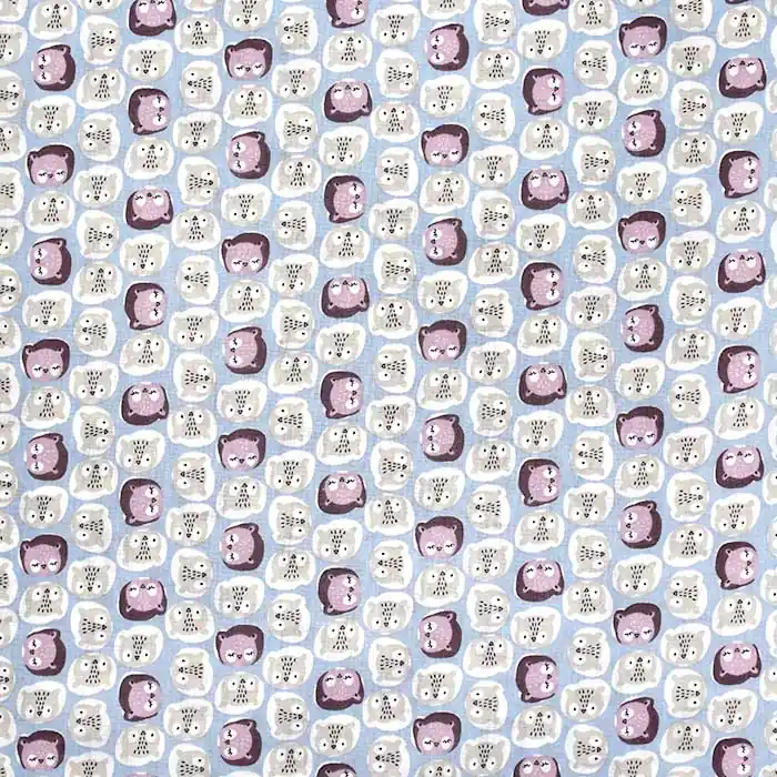 Aktuell Baumwolle, Popeline, Tiere, 23485, violett-blau