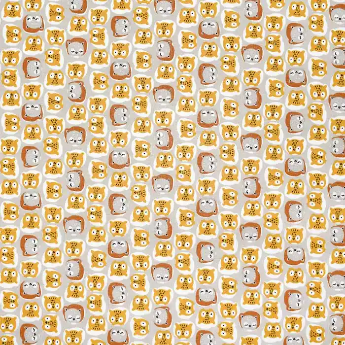 Baumwolle, Popeline, Tiere, 23485-1, gelb-beige Ausverkauf