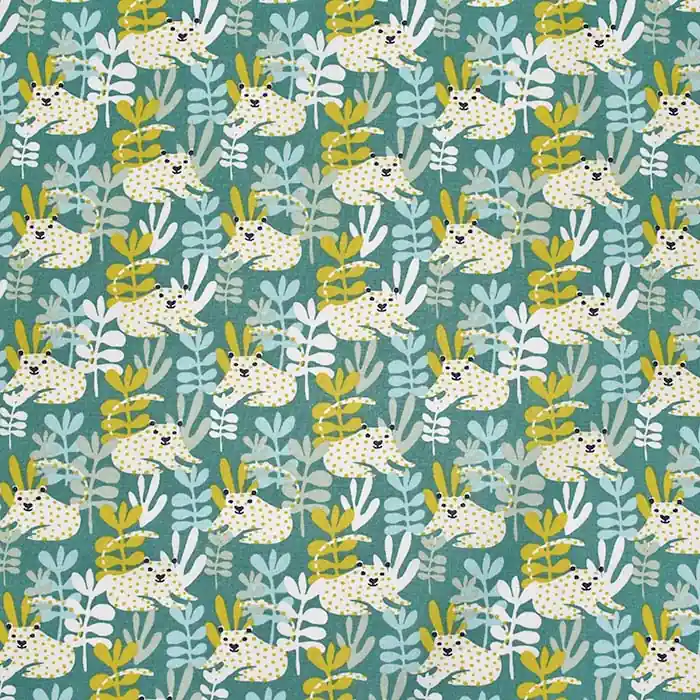 Mega-Angebot Baumwolle, Popeline, Tiere, 23576-1, türkisgrün