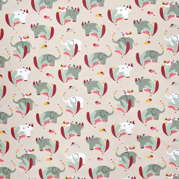 Bestseller Baumwolle, Popelin, Tiere, 23575, beige