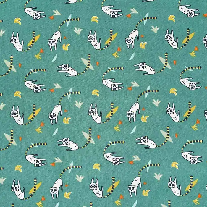 Baumwolle, Popeline, Tiere, 23994-2, petrol Limited Edition