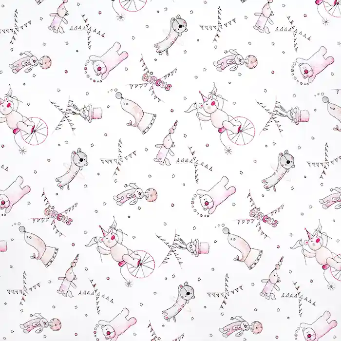 Baumwolle, Popeline, für Kinder, 22582, weiß-rosa Kracherpreis