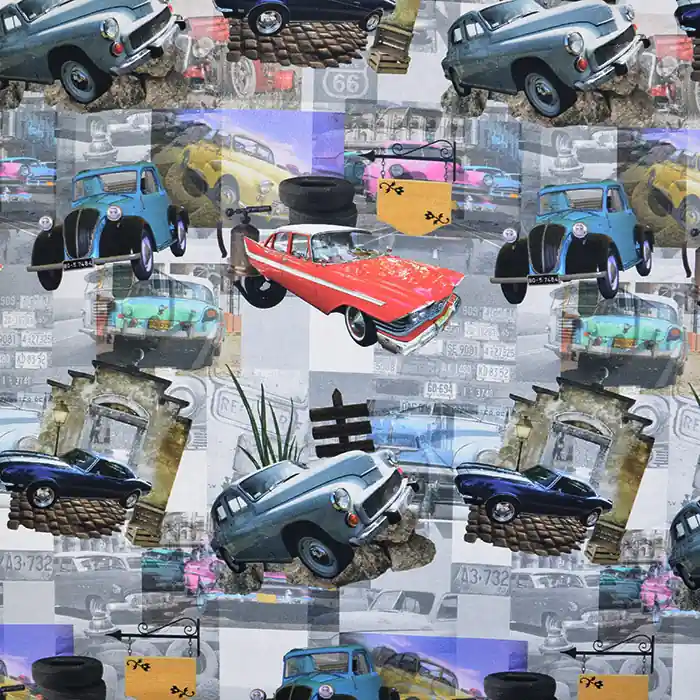 Direkt Vom Hersteller Dekostoff, Druck, Autos, 16558-067