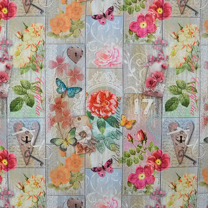 Preisreduziert Dekostoff, Druck, blumig, 15808-01