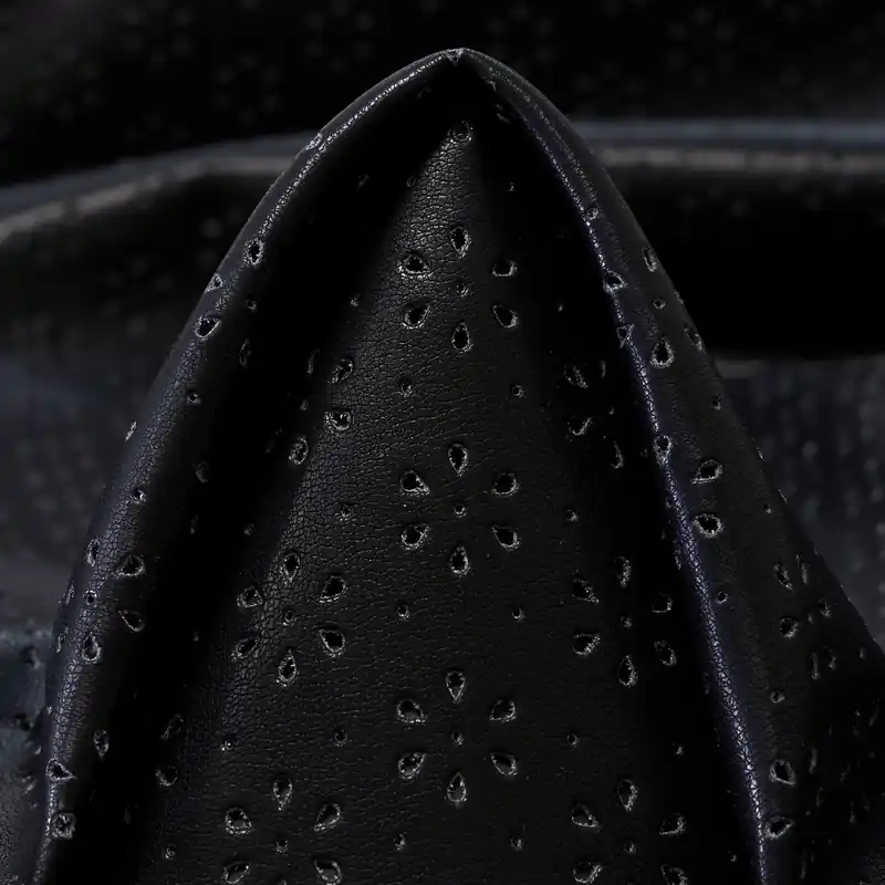 LASER CUT, VEGAN LEATHER, FLORAL, JET BLACK Exklusiv