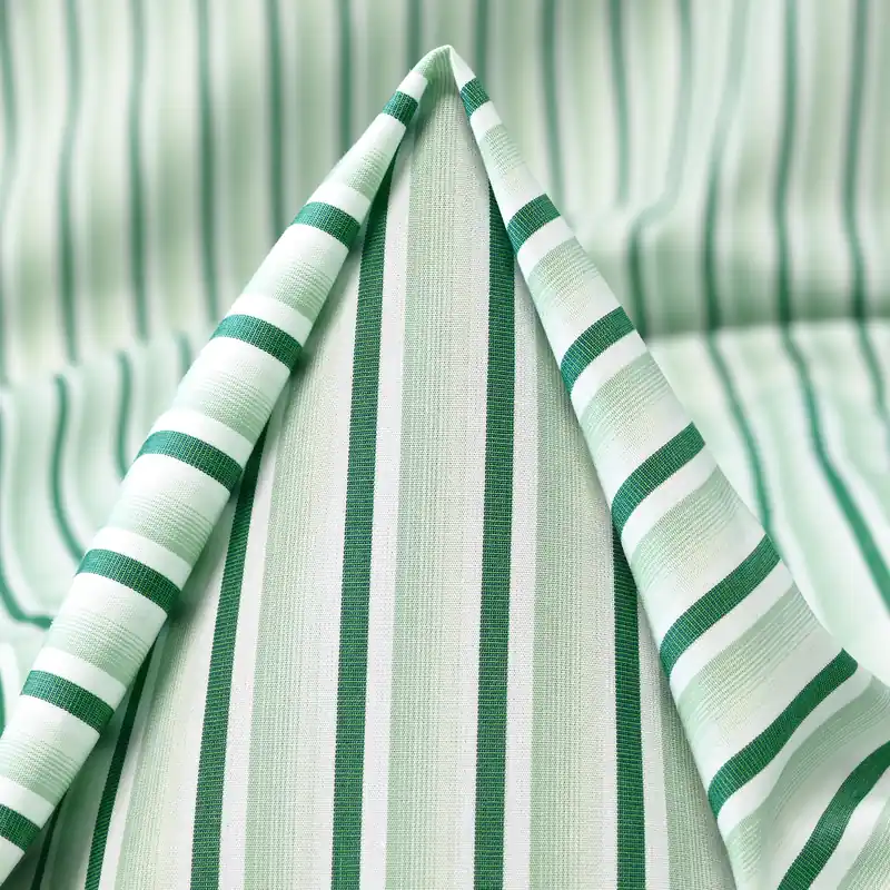 POPLIN, COTTON, STRIPES, BRILLIANT WHITE&PASTEL GREEN Solange Der Vorrat Reicht
