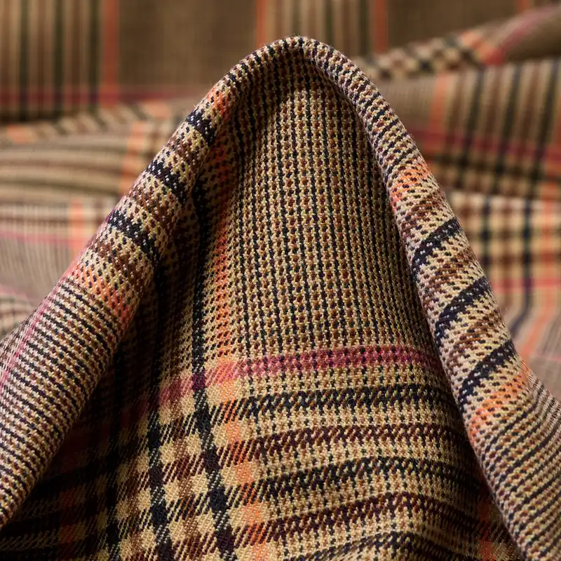 WOOL BLEND, ELASTIC, CHECK, BISCUIT&LIPSTICK Im Trend