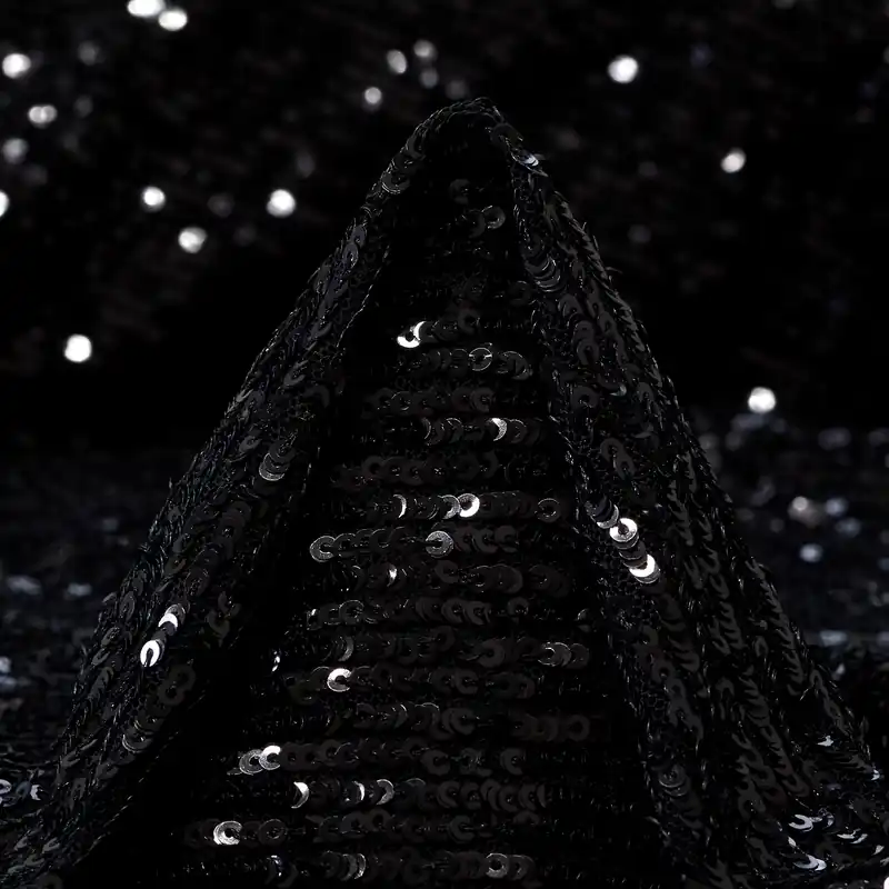 Begrenztes Angebot SEQUIN, JERSEY, JET BLACK