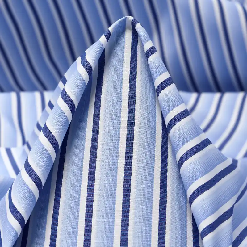 POPLIN, COTTON, STRIPES, BEL AIR BLUE&SNOW WHITE Mega-Angebot