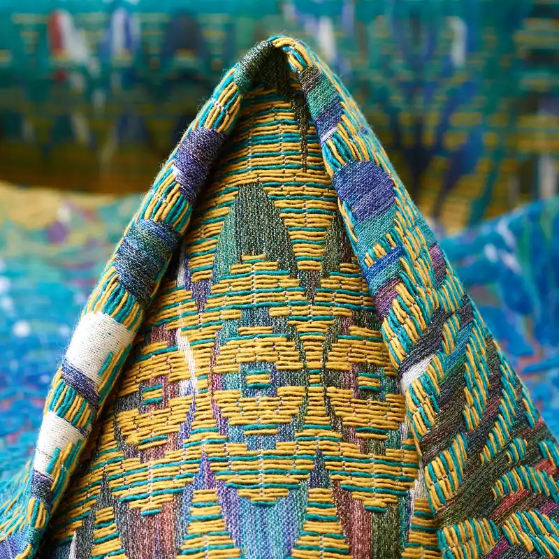 Weltweiter Versand JACQUARD, COTTON, MINT&SMOKE BLUE