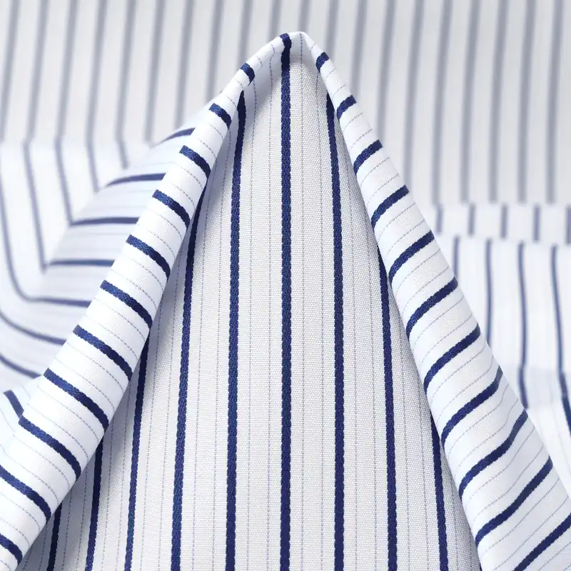 Letzte Chance POPLIN, COTTON, STRIPES, MEDIEVAL BLUE&SNOW WHITE