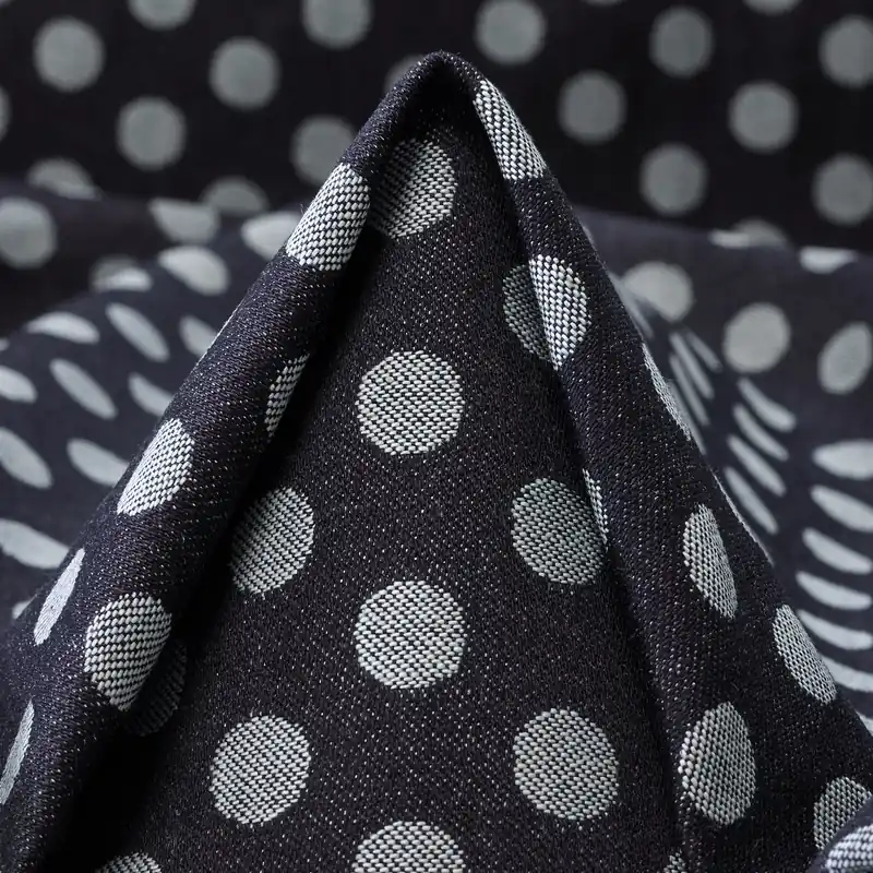 JACQUARD, COTTON, DOTS, BLACK SAND&VAPOROUS GRAY Echt