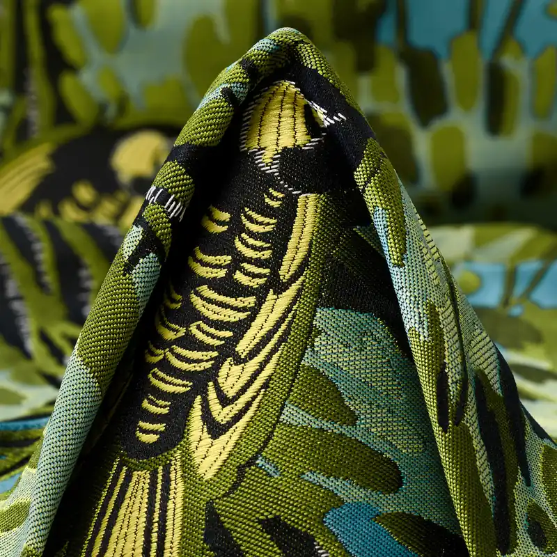 JACQUARD, COTTON BLEND, AVOCADO&SMOKE BLUE Rabatt