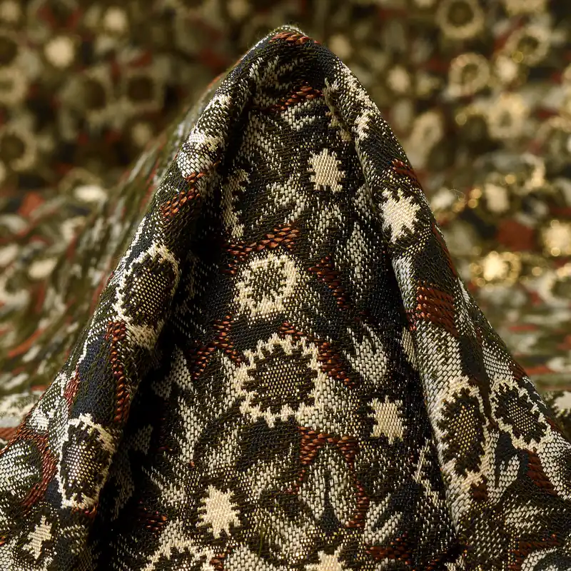 Ausverkauf JACQUARD, COTTON BLEND, BURNT OLIVE&COPPER