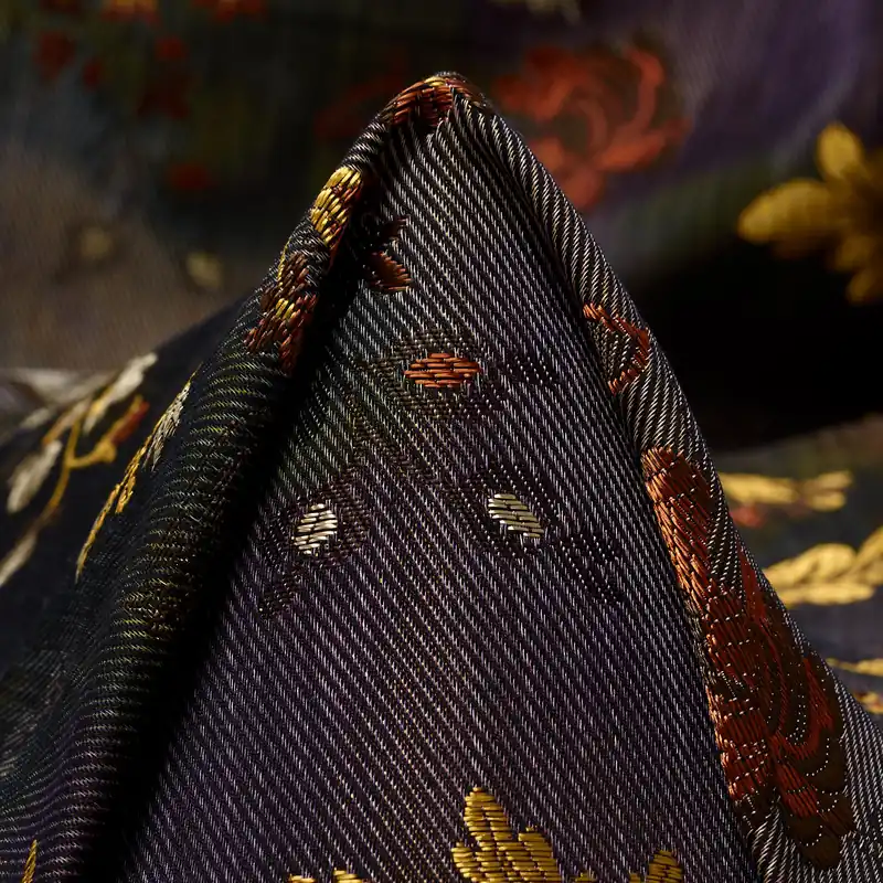 Preisknaller JACQUARD, ACETATE, COTTON BLEND, RICH GOLD&DARK DENIM