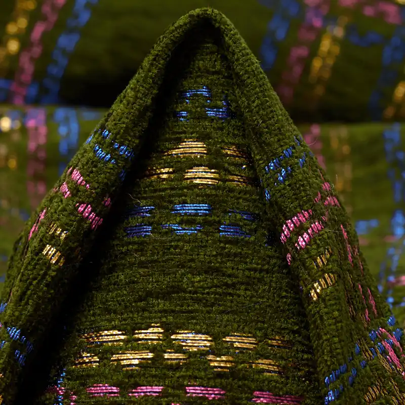 CHANEL, ACETATE, LUREX, BURNT OLIVE&LAPIS BLUE Kostenloser Rückversand