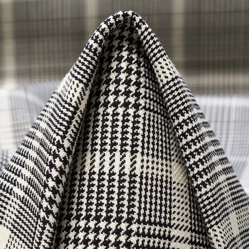 Beliebt VIRGIN WOOL, BONDED, CHECK, JET BLACK&SNOW WHITE