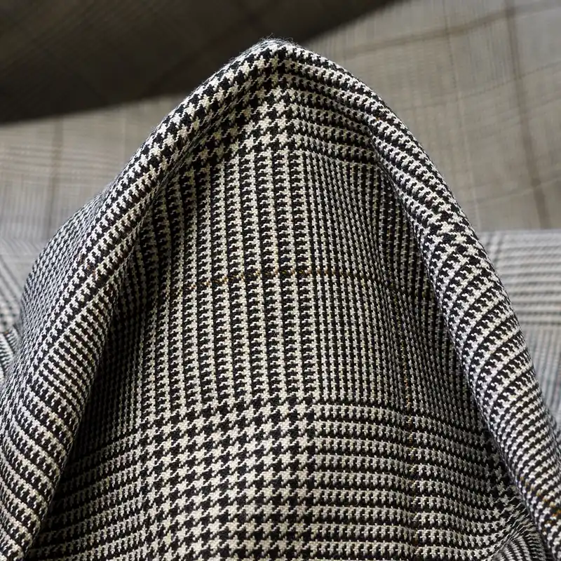 VIRGIN WOOL, COTTON BLEND, CHECK, ANTHRACITE&SILVER CLOUD Sichere Zahlung