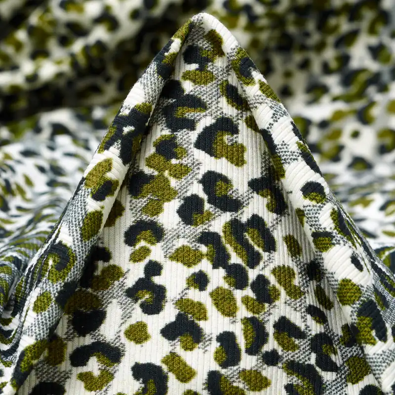 Jetzt Bestellen RIB JERSEY, COTTON, PRINTED, AVOCADO&SNOW WHITE