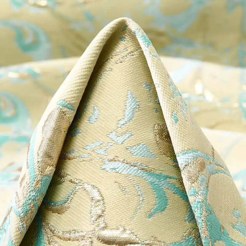 Heißes Angebot JACQUARD, LUREX, SHIMMERING, OYSTER WHITE&TURQUOISE