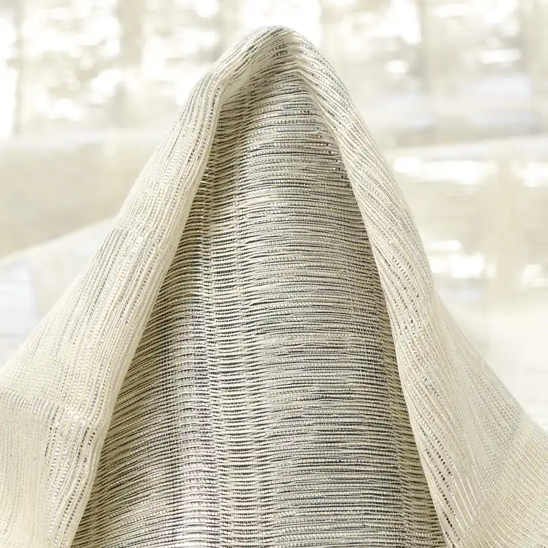 JACQUARD, LINEN BLEND, TRANSPARENT, BRILLIANT WHITE&SILVER Im Trend