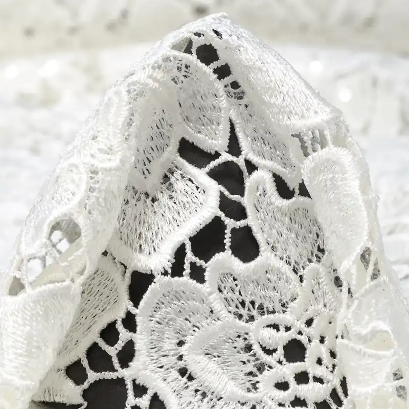 Expressversand LACE, SEQUIN, EMBROIDERED, ANTIQUE WHITE
