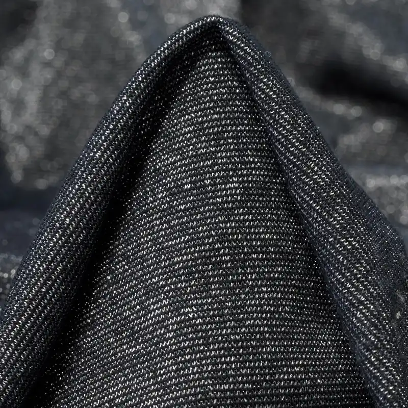 Geld-Zurück-Garantie JERSEY, VISCOSE, LUREX, SILVER&RAVEN BLACK