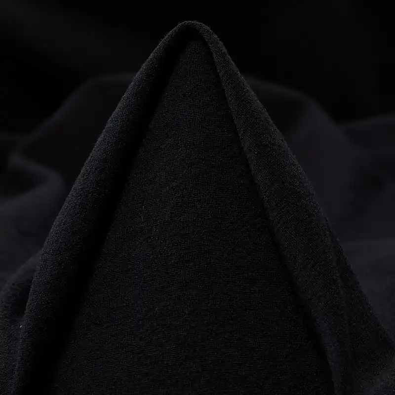 CRÊPE, VIRGIN WOOL, ELASTIC, JET BLACK Preisreduziert