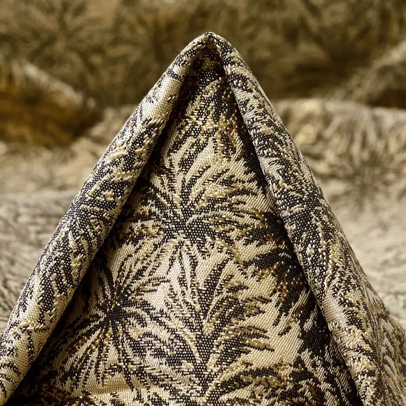 JACQUARD, ACETATE, METALLIC, OTTER&RED GOLD Neu