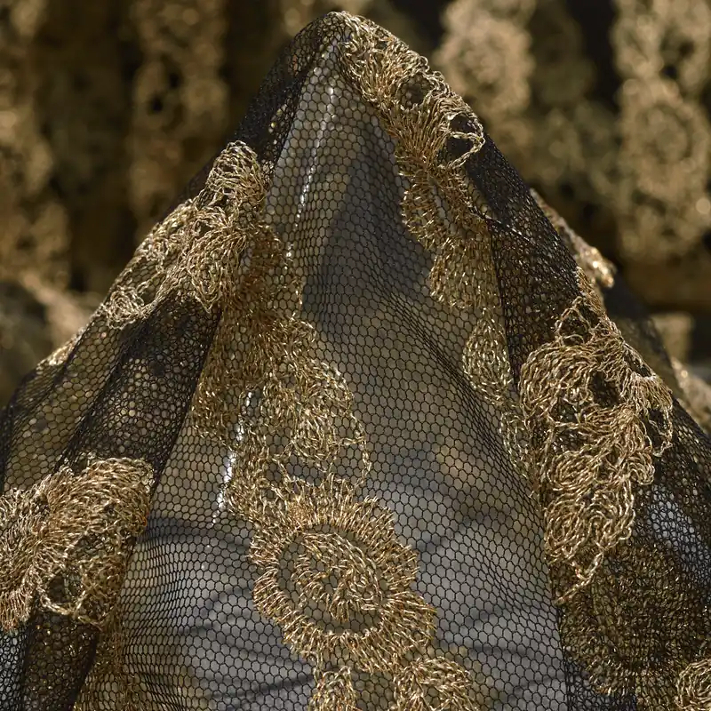 Nur Für Kurze Zeit LACE, POLYAMID, STRIPES, RAVEN BLACK&RED GOLD