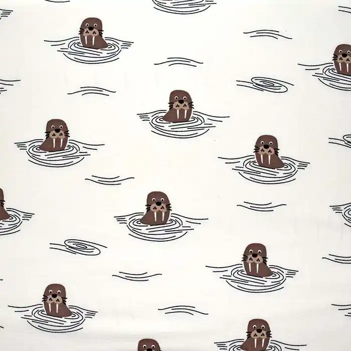 Sweatshirtstoff, flauschig, Tiere, 28456-001, sahne Expressversand