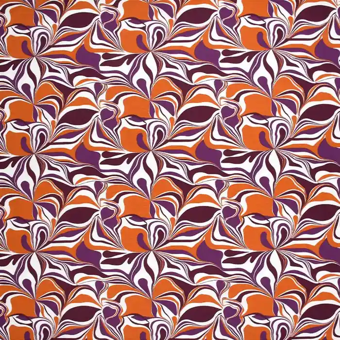 Jersey, Baumwolle, floral, 28324-1123, orange-violett Nur Heute