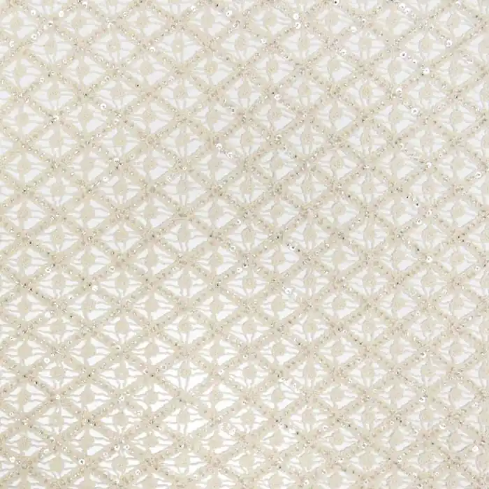 Wirkware, dünn, Baumwolle, Pailletten, 28106-230, sahne Super-Preis