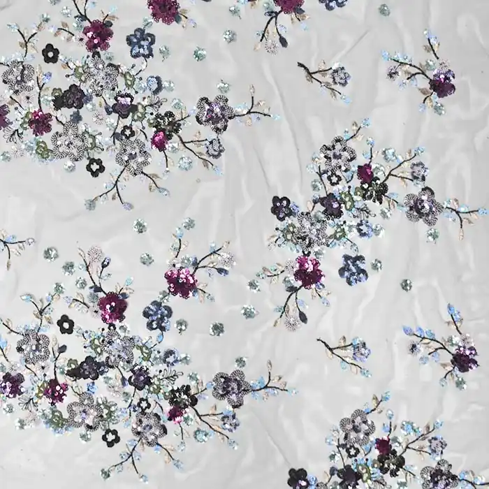 Spitze mit Glittern, floral, 28070-001 Jetzt Zugreifen